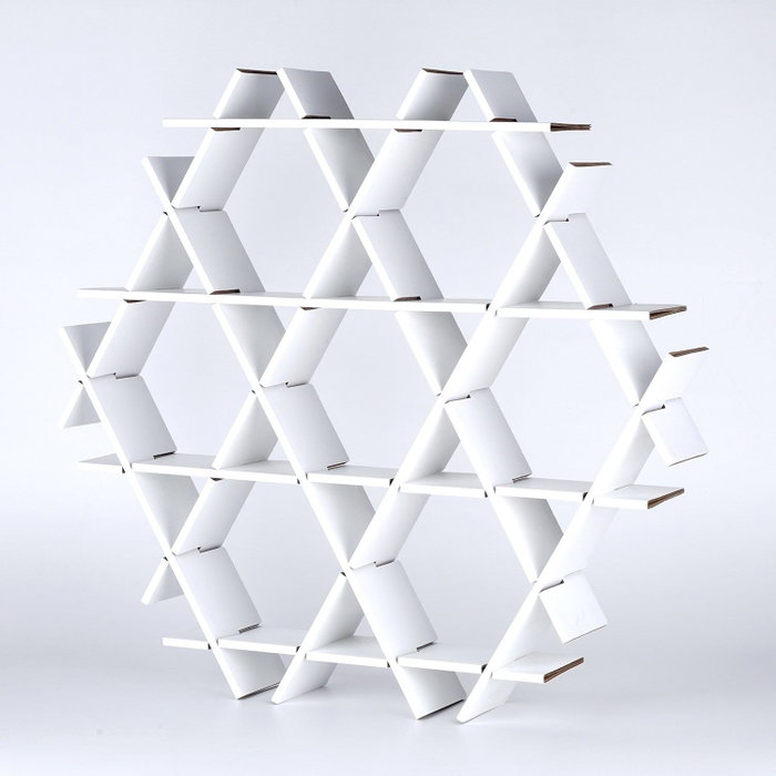 Aberto Design HEXBEYAZ-M Estantería de cartón Blanca 70x67x11 cm